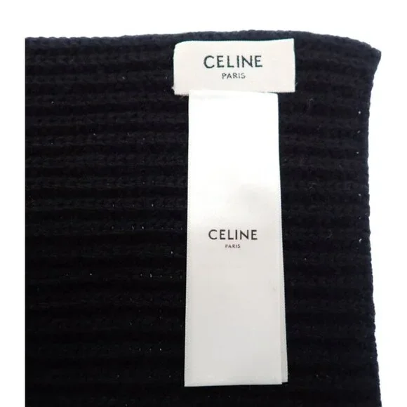 Celine Knit Scarf Wool Black - Picture 6 of 11